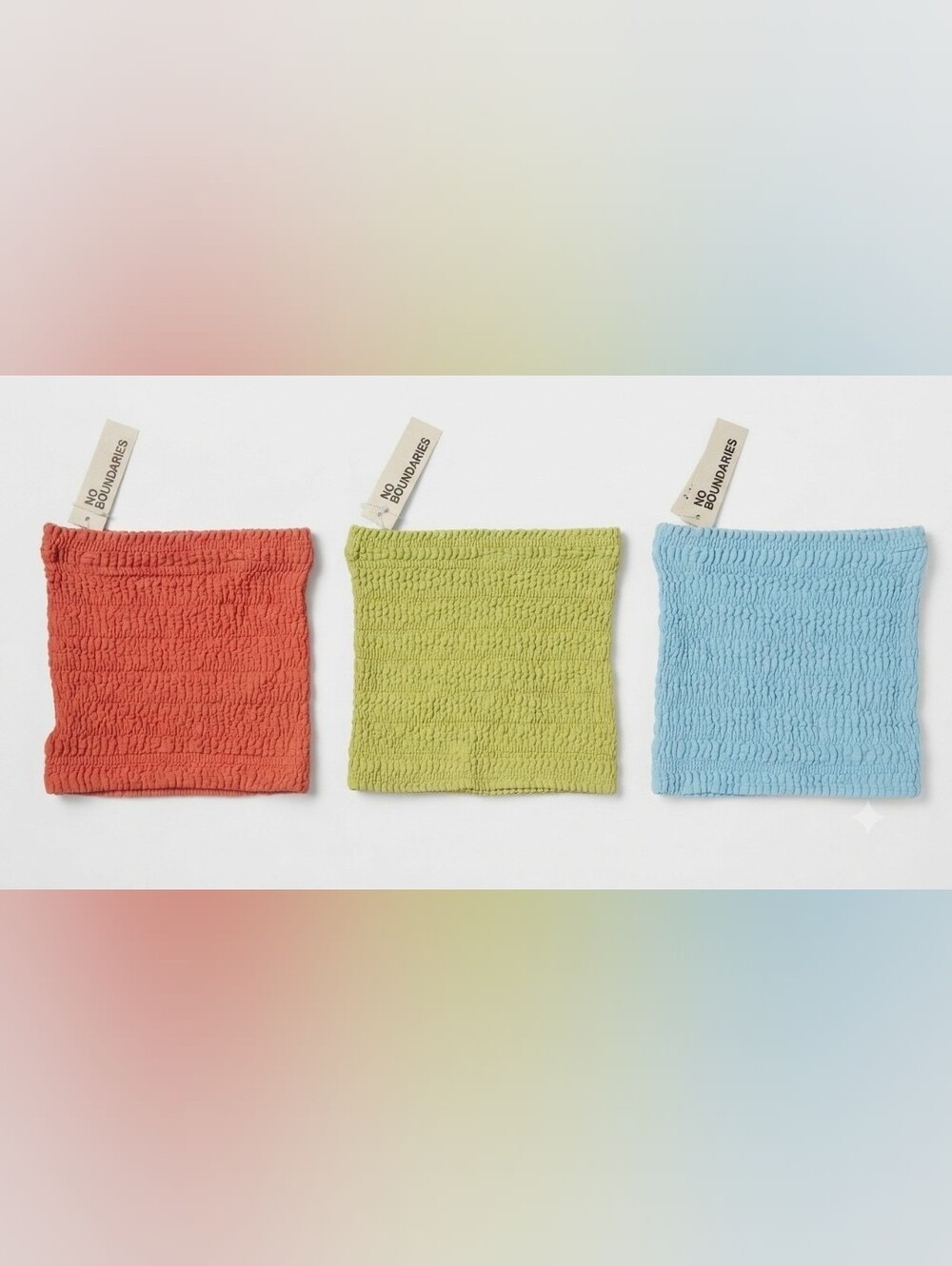 No Boundaries Tube Tops Bundle Coral Lime Green Blue XXS and XS ( Lot 3 ) NWT